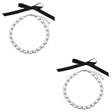 HAPINARY 2 Sätze Perlenhalsband Für Haustiere Welpenhalsband Perlenornamente Halskette Mit...