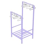 WEKAMOS 30cm Miniatur Puppenhaus Kleiderständer mit 20 Kunststoff Kleiderbügeln...