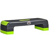 HOMCOM Aerobic-Stepper Steppbrett höhenverstellbar Fitness Heimtrainer mit 3 Stufen (10/15/20 cm)...