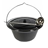troph-e-shop Set Gulaschkessel Gulaschtopf 22 Liter Emaille + Deckel + Gratis Schöpfkelle