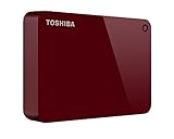 TOSHIBA Canvio Advance HDTC940XR3CA tragbare Externe Festplatte, 4 TB, USB 3.0, Rot