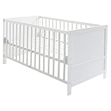 roba Kombi Kinderbett 70 x 140 - Gitterbett 3-fach höhenverstellbar - 3 Schlupfsprossen - Babybett...