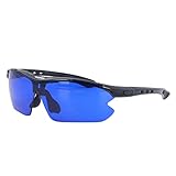 KUIDAMOS Golf Sport Sonnenbrille Verlustreduzierung High Shock Resistance PC Golf Brille Blaue Linse...