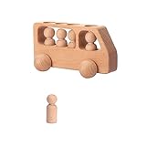 GAID 1Set Holzspielzeug Holzpeg Puppenbusauto Bildung Spielzeug Buchenholzwagenhöfe (Color : Wooden...