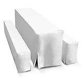 TEXMAXX® Hussen Bierzeltgarnitur 3-teiliges Set - 70 cm x 220 cm in Weiß / 2 Bierbank Hussen &...