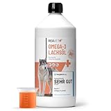 TESTURTEIL SEHR GUT 2025 ReaVET Lachsöl Hunde 1 Liter – Reich an Omega 3 & 6, Fischöl Hund...