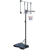 HIONRE Tragbarer transparenter Basketballkorb Basketballständer mit Rollen, verstellbar, 165 cm -...