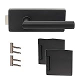 Premium Glastürbeschlag Q3 UV | inkl. Officebändern + RT | Schwarz matt Elektrophoresebeschichtung...