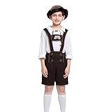 Kinder Lederhose Festliche Trachtenlederhosen Hosen Baggy Trachten Jungen Mädchen Trachtenhose...