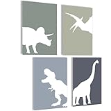 mojoliving Dino Poster Kinderzimmer jungen | Dino Deko Kinderzimmer | Dinosaurier Bilder...
