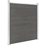 Gartenzaun WPC 180x186 cm Grau, Holz-Kunststoff-Verbund Sichtschutz Zaunpaneel, robustes Garten...