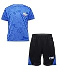 Mufeng Jungen Sportsanzug Kurzarm Sport Tee Shirt mit Shorts Fussball Trikot Set Trainingsanzug...