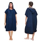 Badeponcho Damen& Herren,Poncho Handtuch,Mikrofaser-Surf Poncho,Lang Umkleidehilfe mit Kapuze für...