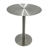 Runder Bartisch, hoher Tisch, Theken-Bistro-Pub-Tische aus rostfreiem Stahl für den Außenbereich,...