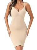 Ellareese Shapewear Kleid, V-Ausschnitt, verstellbar, abnehmbarer Schultergurt, volle Slips,...