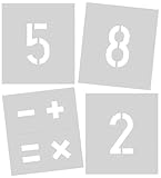 Signierschablone 250 mm Symbolgröße, Zahlen 0 - 9, Sonderzeichen %, +, =, -, x, gesamt 11...