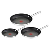 Tefal Duetto 3-teiliges Pfannenset 20,24 und 28 cm, Bratpfannen mit Thermo-Signal bei idealer...