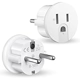 Obllemn 2 Stücke Reiseadapter USA auf Europa, USA Adapter Steckdose Deutschland Plug, US to EU...