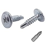 (Packung mit 300 Stück) Verzinkter Stahl 4,2 x 16 mm Schrauben, Kreuzschlitz modifizierter...