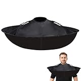 Komergave Friseurumhang mit Auffang, Wasserdicht Und Faltbar Haarschneideumhang Erwachsene, Umhang...