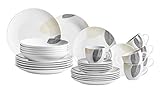 MÄSER 931215 Hübsch dekoriertes Geschirr Set für 6 Personen, 30-tlg Kombiservice, mit randlosen...
