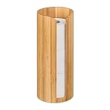 Relaxdays Toilettenpapier Aufbewahrung Bambus, für 3 Rollen, Toilettenpapierbehälter stehend, HxD:...