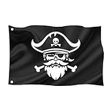 Piratenflagge / 60x40 cm / 23,6x15,7 Inch/Wetterfest mit Ösen/Outdoor und Indoor/Fahne für...