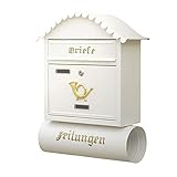 MJMLUCK Briefkasten, Postkasten, Briefkasten mit Zeitungsfach, verzinkter Stahl, wasserdichter...