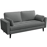 Yaheetech 2 Sitzer Sofa, Polstersofa mit 2 Kissen und Armlehnen, Moderne Couch Loungesofa aus...