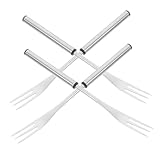 HEALEEP 4 Stück Edelstahl Fonduegabeln Teilig mit Hitzebeständigen Griffen und Farbigen Spitzen...