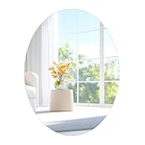 TSKDKIT Ovaler Wandspiegel 40x30cm, Klebespiegel Randlos Oval Spiegel Selbstklebend Glasspiegel...