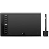 Ugee M708 Zeichentablett für PC, 10 x6 Zoll Grafiktablett ohne Display, 8192 Druckstufen, 266RPS...