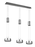 Trio Leuchten LED Pendelleuchte Franklin 326510307, Metall Nickel matt, inkl. 3x 9 Watt LED, Switch...