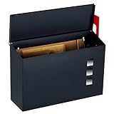 Stonebroo Briefkasten Anthrazit Wasserdicht, Amerikanischer Briefkasten mit Zeitungsfach