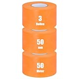 iuqiepo 3 Rollen Kreppband, Malerkrepp 50 mm x 50 m, Goldband, Wasserdicht Abklebeband Maler,...
