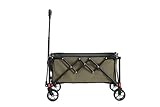 Bollerwagen faltbar 60kg Traglast, Grüner Einkaufstrolley mit verstellbarem Griff, Gartenwagen für...