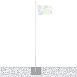 Vispronet Alu-Fahnenmast 6,20 m/ø 50 mm mit Kunststoffbodenhülse ✓ 5-teiliges Mastrohr ✓...