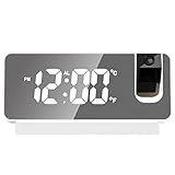 TNSLAND Projektionswecker, Wecker Radiowecker mit Projektion 180 °, LED Wecker Digitale Uhr,...