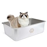 XXL Katzenklo,Großes Katzentoilette 50 * 35 * 25 cm Niemals Gerüche, Rostfrei, Antihaft Glatte...
