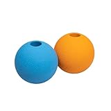Amazon Basics Apportierbälle aus Gummi zum Spielen für Hunde, 2 Stück, 7.62 cm, Blau, Orange
