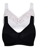 SUSA Baumwoll BH Damen 2er Pack - Basic 27931 - Größe B-E - Bügelloser BH mit Unterbrustband -...