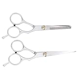 FONDOTIN 2 Teiliges Scherenset Für Herren Pflegeset Friseurschere Effilierschere Salonschere...