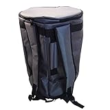 Zaza Percussion - Große bunte 18'' Darbuka Doumbek Premium gepolsterte Nylon Stoff Gigbag (grau)