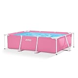 Intex 28266EH 2,1 m x 10,2 cm rechteckiger Metallrahmen über dem Boden Outdoor Hinterhof Schwimmbad...