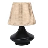 Fafeicy Nachttischlampe aus Rattan, Handgefertigt, aus Bambusoideae, Gewebt Im Vintage-Stil mit...