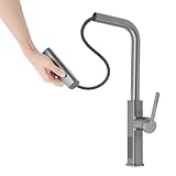Fyssnn 360° Küchenarmatur Ausziehbar Wasserhahn mit LED Temperatur Display & 3 Sprühmodi & 60cm...