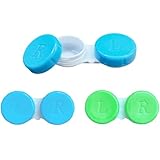 HZXINYI 2 Stück Kontaktlinsenbehälter Set - Bunt Kontaktlinsendose Linsenbehälter Kontaktlinsen...