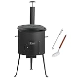 BBQ-Toro Gusseisen Kazan mit Kazan Ofen Ø 34 cm | 6,9 L Gusstopf mit Deckel, Gusseisentopf |...