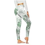 Keepink Yoga-Leggings für Damen, Blumendruck, dehnbar, Kompressionsstrumpfhose, hohe Taille,...