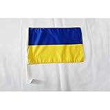AZ FLAG - Autofahne Ukraine - 45x30 cm - Ukrainische Autoflagge 30 x 45 Cm - Auto Flaggen